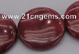 CRC820 15.5 inches 30mm flat round Brazilian rhodochrosite beads