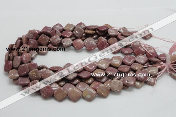 CRC85 15.5 inches 13*13mm diamond rhodochrosite gemstone beads