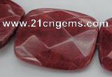 CRC853 15.5 inches 30*40mm faceted rectangle Brazilian rhodochrosite beads