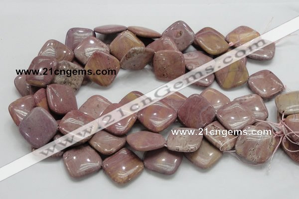 CRC86 15.5 inches 25*25mm diamond rhodochrosite gemstone beads