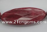 CRC862 15.5 inches 25*50mm faceted oval Brazilian rhodochrosite beads