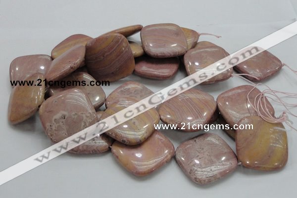 CRC87 15.5 inches 40*40mm diamond rhodochrosite gemstone beads