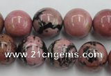 CRD06 15.5 inches 16mm round natural rhodonite gemstone beads