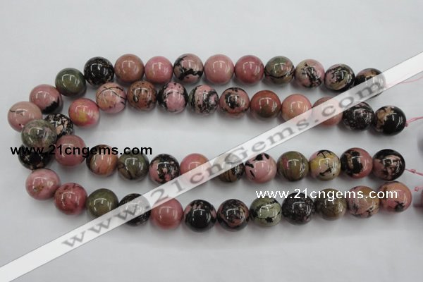 CRD06 15.5 inches 16mm round natural rhodonite gemstone beads