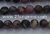 CRD23 15.5 inches 4mm round matte rhodonite beads wholesale