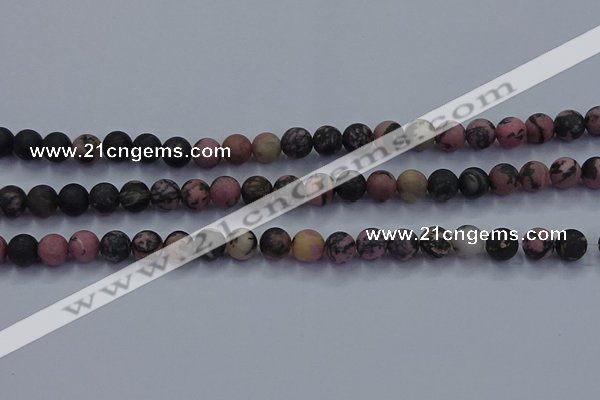 CRD24 15.5 inches 6mm round matte rhodonite beads wholesale