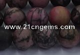 CRD27 15.5 inches 12mm round matte rhodonite beads wholesale