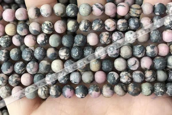 CRD31 15.5 inches 6mm round matte rhodonite beads wholesale