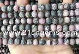 CRD32 15.5 inches 8mm round matte rhodonite beads wholesale