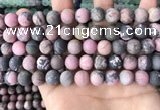 CRD33 15.5 inches 10mm round matte rhodonite beads wholesale