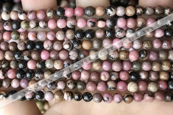 CRD350 15.5 inches 4mm round rhodonite beads wholesale