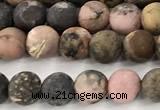CRD365 15 inches 4mm round matte rhodonite beads