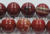 CRE03 16 inches 18mm round natural red jasper beads wholesale