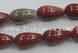 CRE04 16 inches 10*20mm teardrop natural red jasper beads wholesale