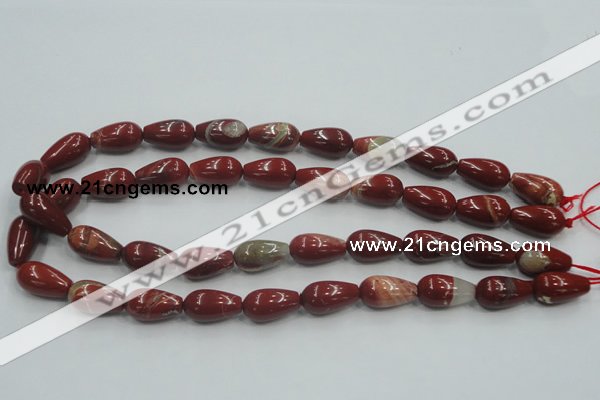 CRE04 16 inches 10*20mm teardrop natural red jasper beads wholesale