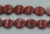 CRE06 16 inches 12mm flat round natural red jasper beads wholesale