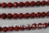 CRE101 15.5 inches 6mm faceted round red jasper beads wholesale