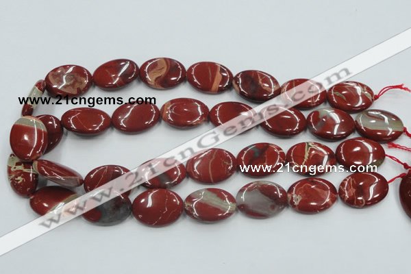 CRE12 16 inches 18*25mm oval natural red jasper beads wholesale