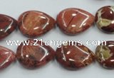 CRE15 16 inches 13*18mm flat teardrop natural red jasper beads wholesale