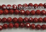 CRE152 15.5 inches 6mm faceted round red jasper beads wholesale