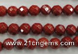 CRE153 15.5 inches 8mm faceted round red jasper beads wholesale