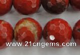 CRE159 15.5 inches 20mm faceted round red jasper beads wholesale