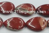 CRE16 16 inches 18*25mm flat teardrop natural red jasper beads wholesale