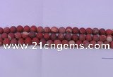 CRE160 15.5 inches 4mm round matte red jasper beads