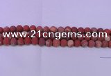 CRE161 15.5 inches 6mm round matte red jasper beads