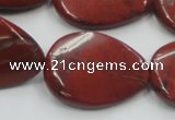 CRE18 16 inches 22*30mm twisted teardrop natural red jasper beads wholesale