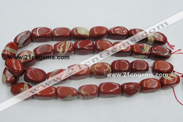 CRE21 16 inches 16*25mm nugget natural red jasper beads wholesale