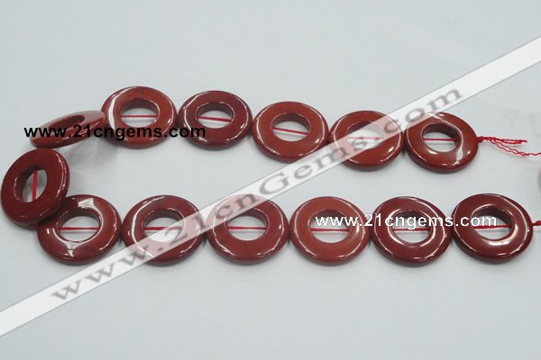 CRE22 16 inches 30mm donut natural red jasper beads wholesale