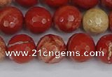 CRE333 15.5 inches 10mm faceted round red jasper beads