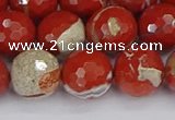 CRE334 15.5 inches 12mm faceted round red jasper beads