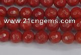 CRE338 15.5 inches 4mm faceted round red jasper beads