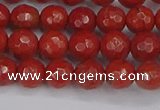 CRE339 15.5 inches 6mm faceted round red jasper beads