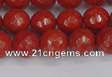 CRE341 15.5 inches 10mm faceted round red jasper beads