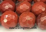 CRE361 15 inches 8mm faceted round red jasper beads wholesale