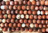 CWJ378 15 inches 8mm faceted round red jasper beads wholesale