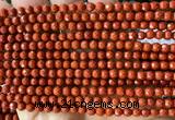 CRE383 15 inches 4mm faceted round red jasper beads wholesale