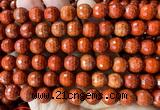 CRE386 15 inches 10mm faceted round red jasper beads wholesale
