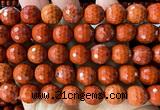 CRE387 15 inches 12mm faceted round red jasper beads wholesale