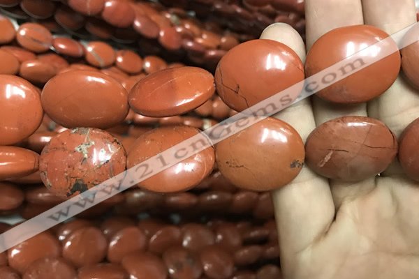 CRE65 15.5 inches 18*25mm - 20*25mm oval red jasper beads wholesale