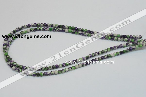 CRF01 15.5 inches 4mm round dyed rain flower stone beads wholesale