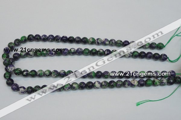 CRF03 15.5 inches 8mm round dyed rain flower stone beads wholesale