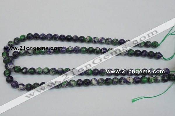 CRF03 15.5 inches 8mm round dyed rain flower stone beads wholesale