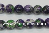 CRF04 15.5 inches 10mm round dyed rain flower stone beads wholesale