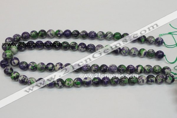 CRF04 15.5 inches 10mm round dyed rain flower stone beads wholesale