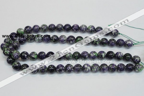 CRF05 15.5 inches 12mm round dyed rain flower stone beads wholesale