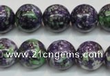 CRF06 15.5 inches 14mm round dyed rain flower stone beads wholesale